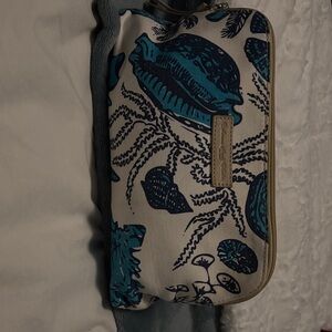 Balmain Teal and Navy Patterned Pouch
